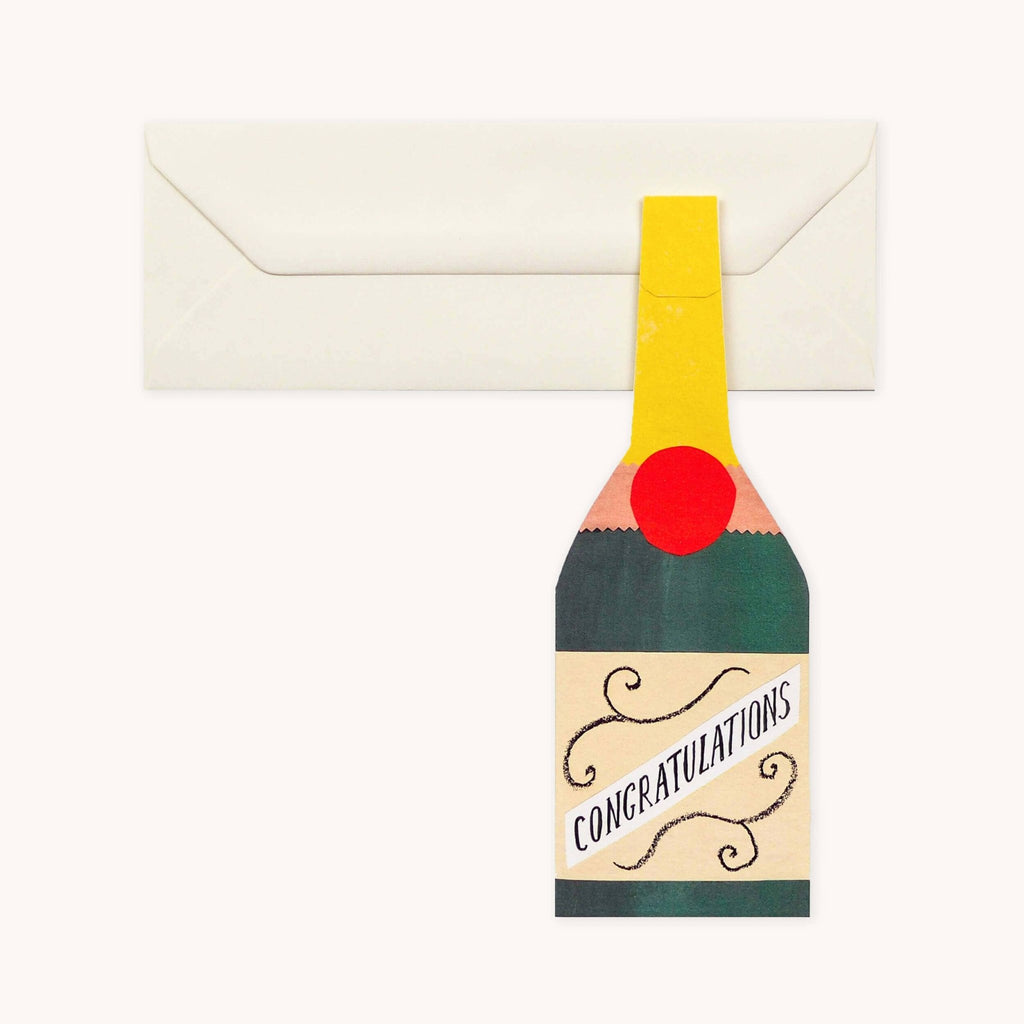 Champagne Bottle Shaped Card - All Good Things