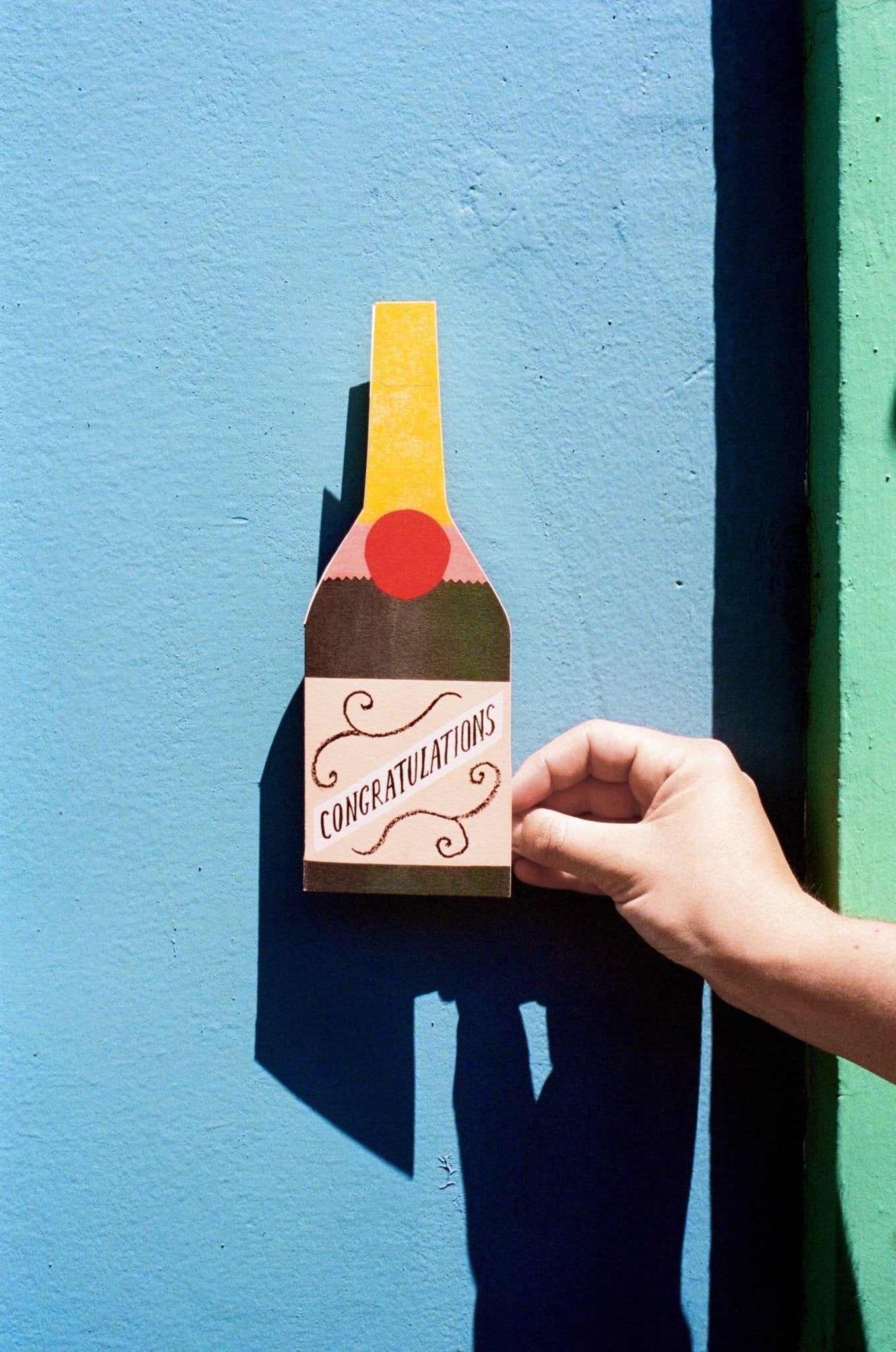 Champagne Bottle Shaped Card - All Good Things