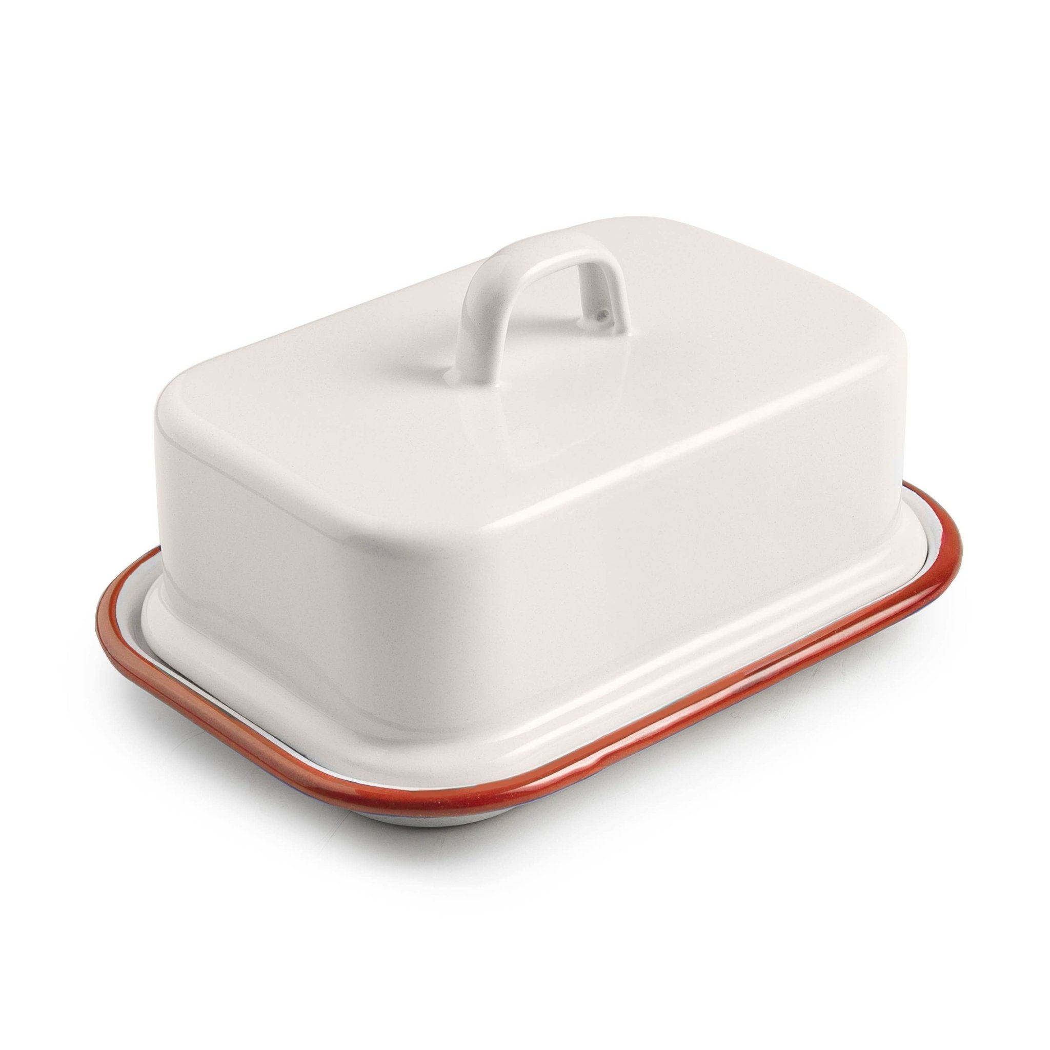 Classic Enamel Butter Dish with Lid | Red - All Good Things