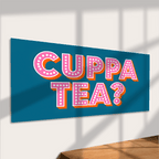 Cuppa Tea? Metal Sign – Fun Retro Kitchen Wall Decor: 12x6inch - All Good Things