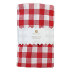 Red & White Cotton XL Gingham Tablecloth | 160cm x 250cm | Christmas Decor