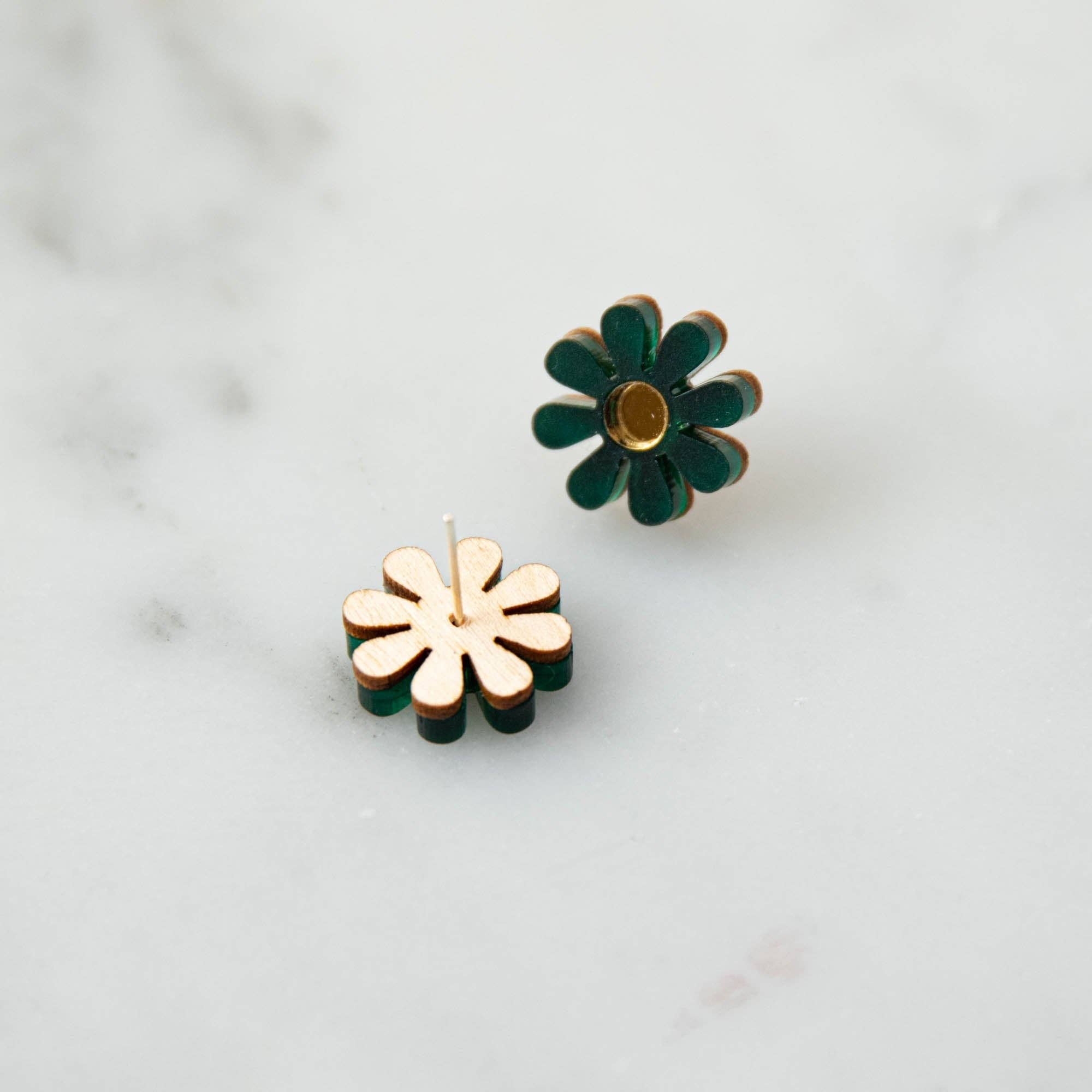 Daisy Stud Earrings: White & Gold - All Good Things
