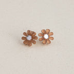 Daisy Stud Earrings: White & Gold - All Good Things