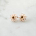 Daisy Stud Earrings: White & Gold - All Good Things