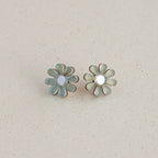 Daisy Stud Earrings: White & Gold - All Good Things