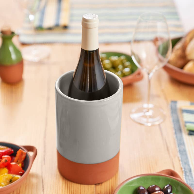 Sintra Glazed Terracotta Wine Cooler - Stone: Stone