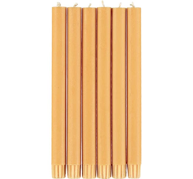 Eco Dinner Candles, Saffron Yellow - individual