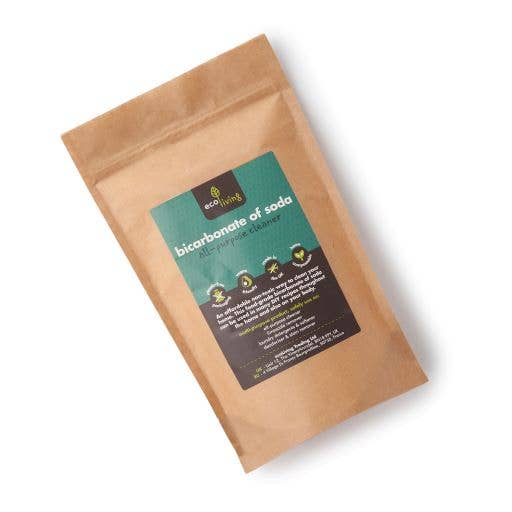 Kraft paper package with a label on a white background