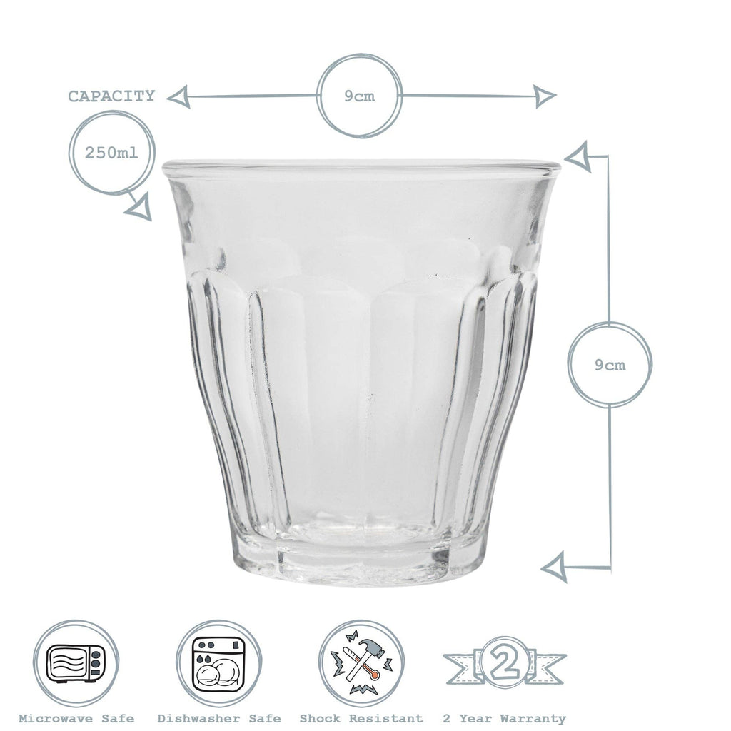 Duralex Picardie Glass Drinking Tumbler | Amber | 250ml - All Good Things