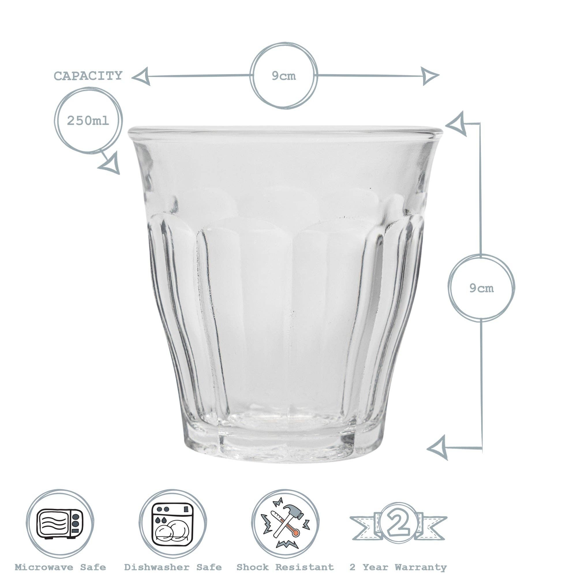 Duralex Picardie Glass Drinking Tumbler | Amber | 250ml - All Good Things