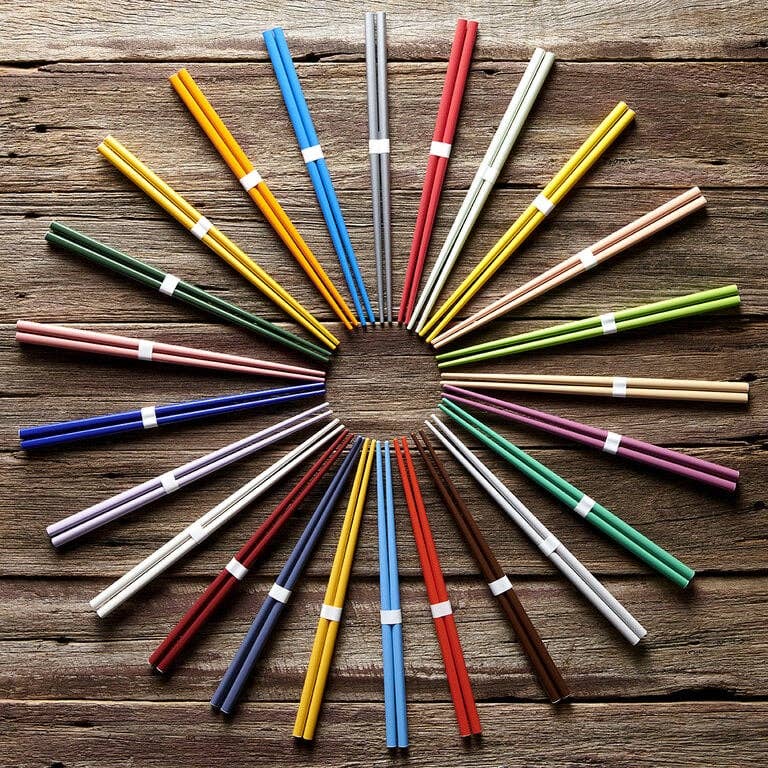 Canary yellow & white chopsticks: Default