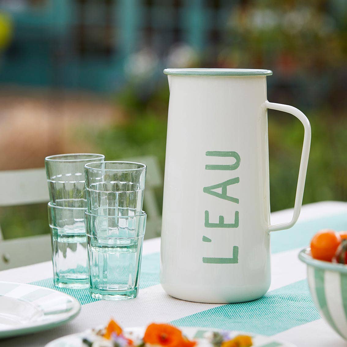 Enamel Water Jug "L'Eau" - 20cm | Summer Kitchenware | - All Good Things