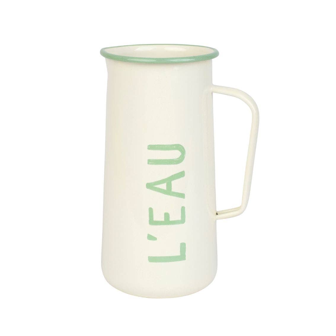 Enamel Water Jug "L'Eau" - 20cm | Summer Kitchenware | - All Good Things