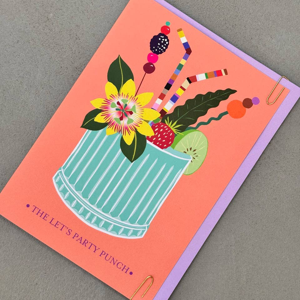 Let's Party Punch Cocktail Birthday Greeting Card