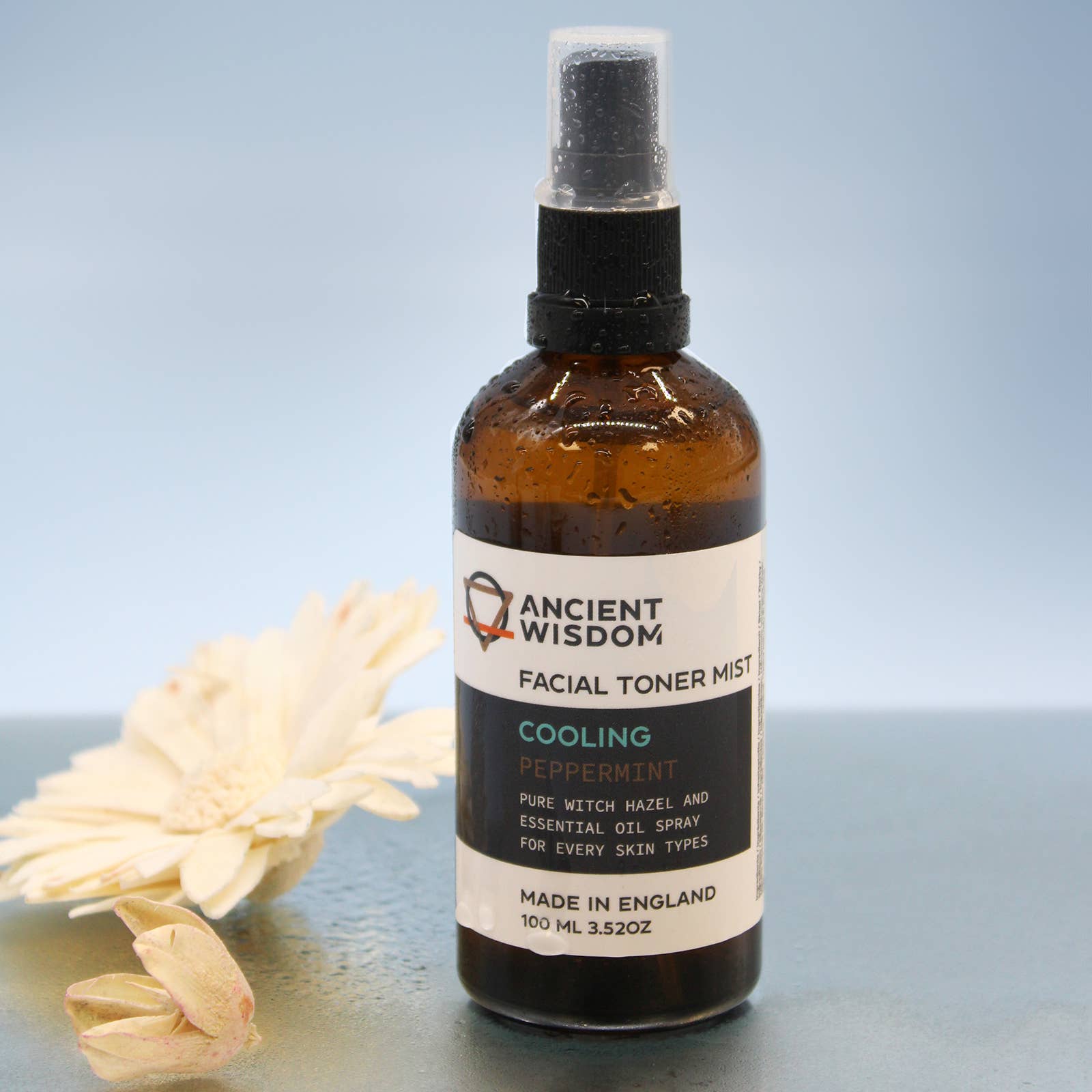 brown spray bottle of facil toner
