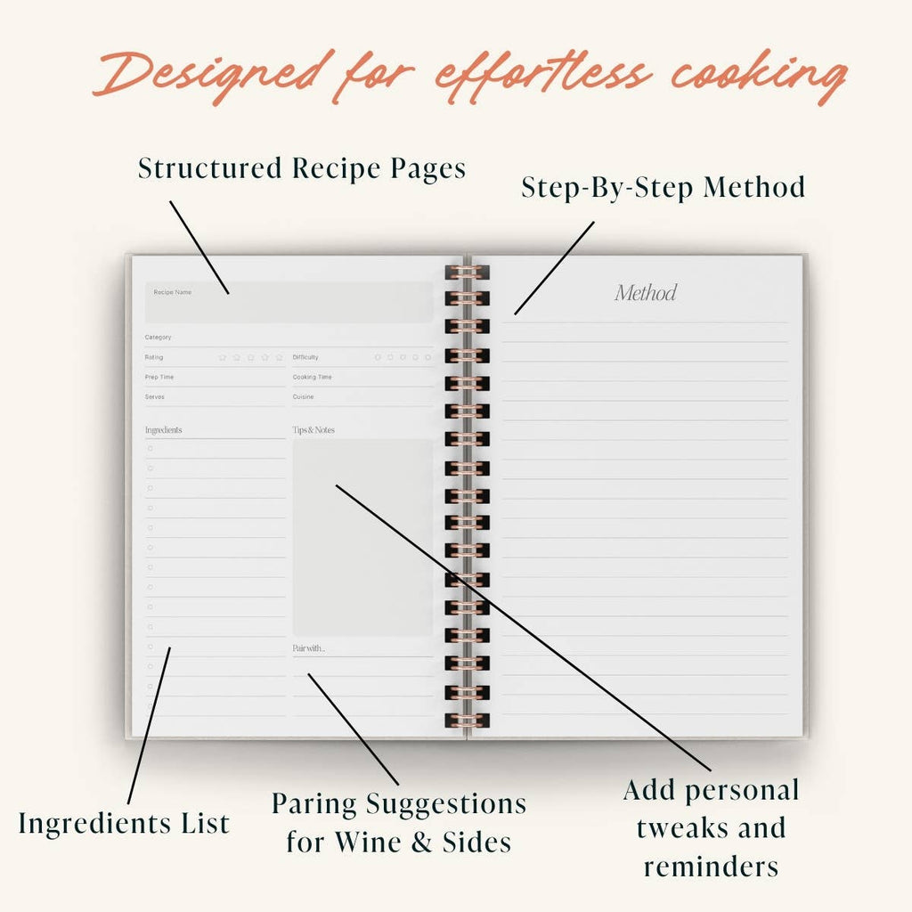 Olive Recipe Journal | A5 Spiral Hardcover Recipe Book