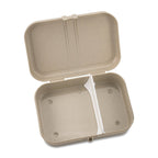 Beige biodegradable container with a lid 