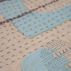 Slow Stitched Mini Quilt Kit in Linen: Indigo Blue