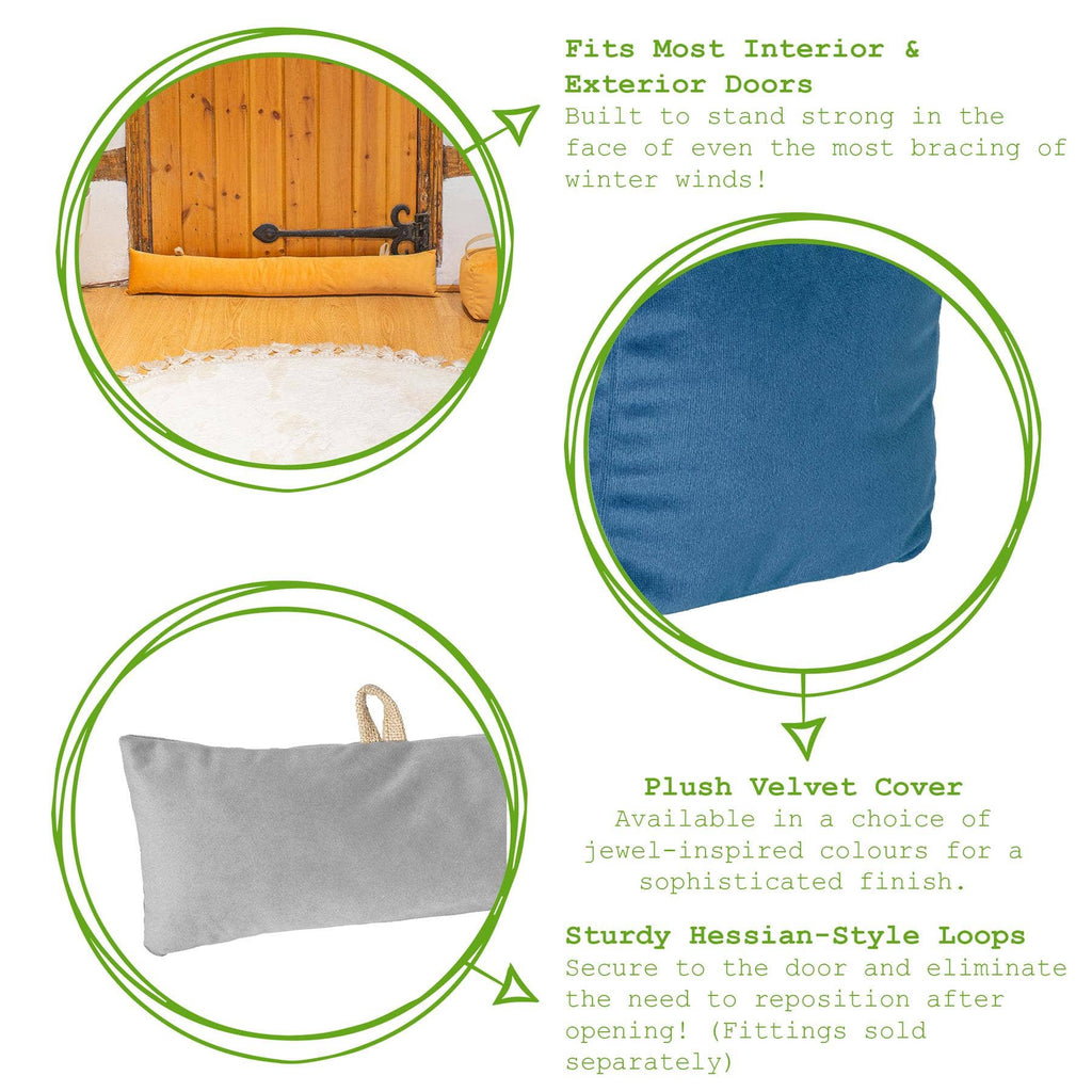 Velvet Draught Excluder -  Yellow