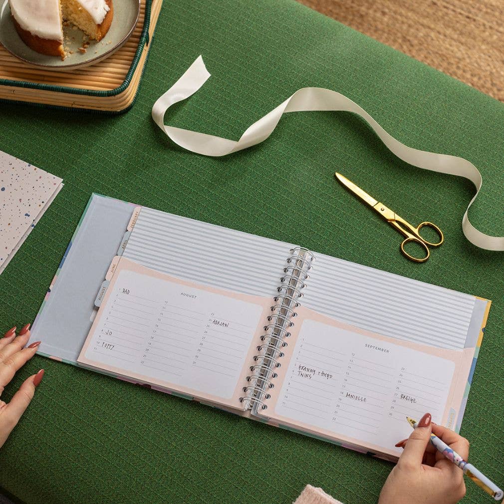 Birthday Card Book - Floral - Storage Pocket & Reminders