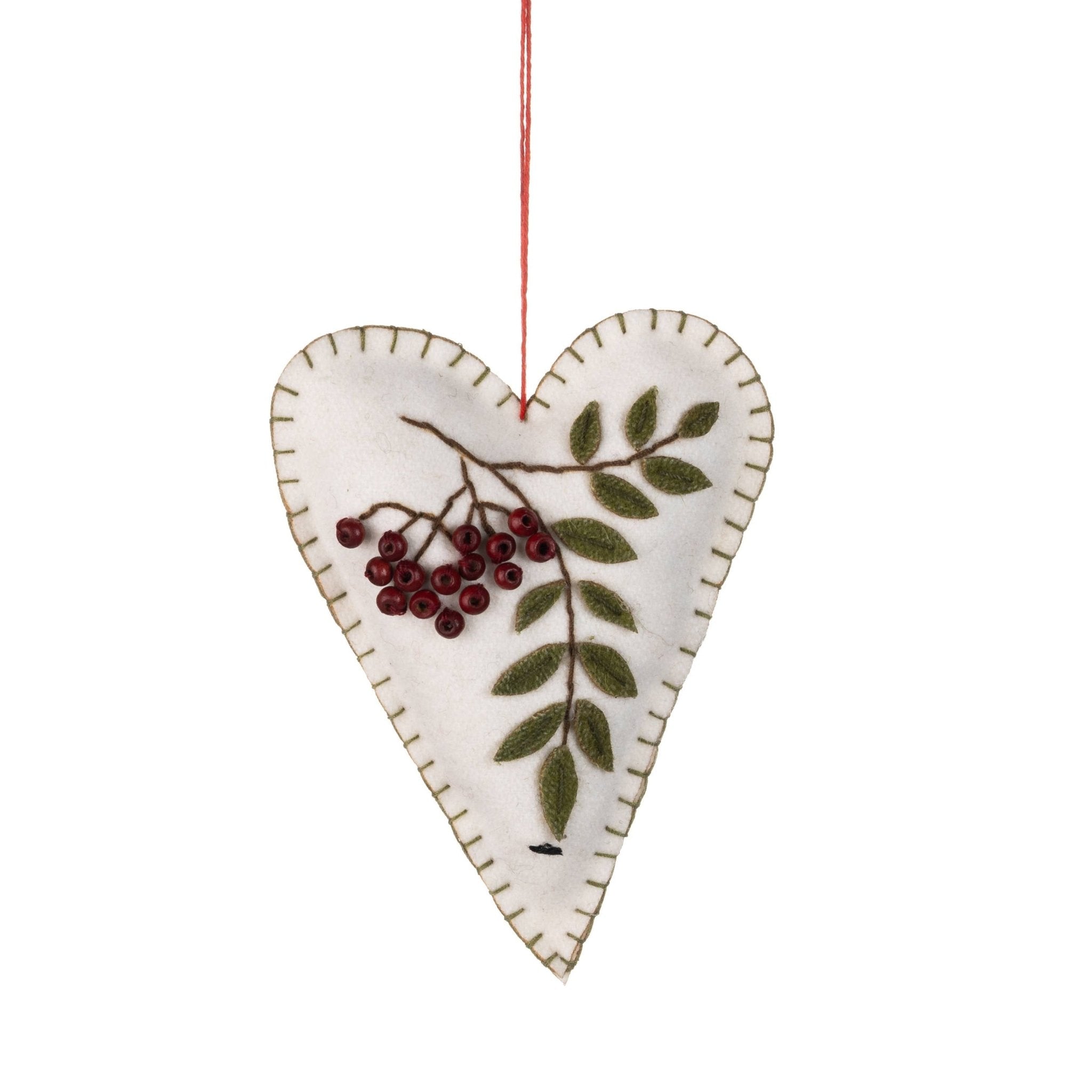 Felt Heart with Bead Berries - All Good Things