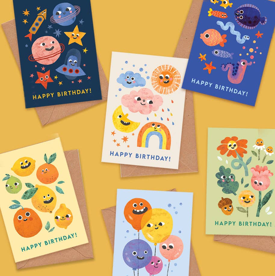 Fish Faces Greeting Card | Funny Sea Themed Birthday Card - All Good Things