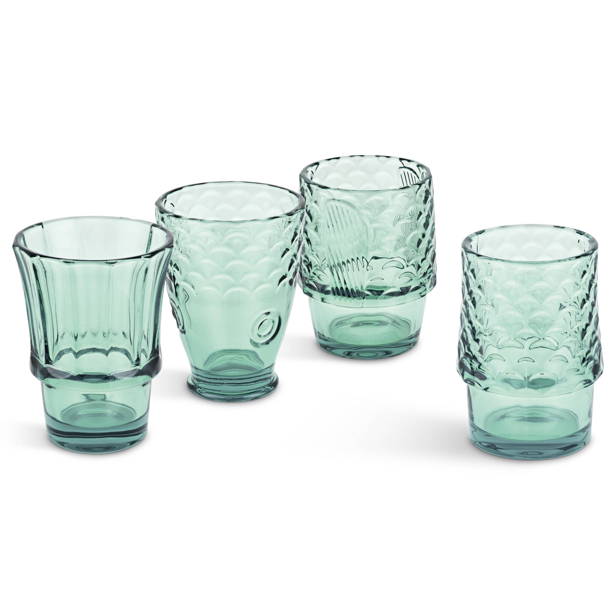 Fish Stacking Drinking Glasses Set | Green - All Good Things