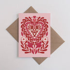 Folk Paper Cut Love Heart Valentine Greetings card - All Good Things