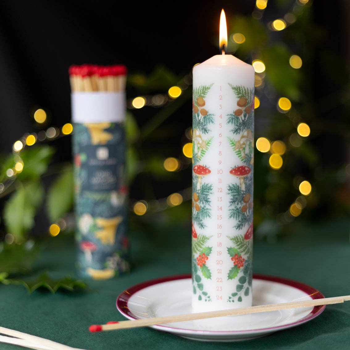 Forest Christmas Pillar Advent Candle | Holiday Countdown | - All Good Things
