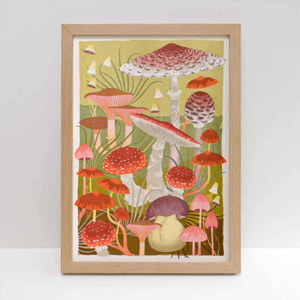 Fungi | A3 Risograph Print, wall art | Mushroom, Autumn - All Good Things