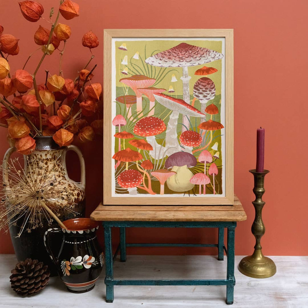 Fungi | A3 Risograph Print, wall art | Mushroom, Autumn - All Good Things