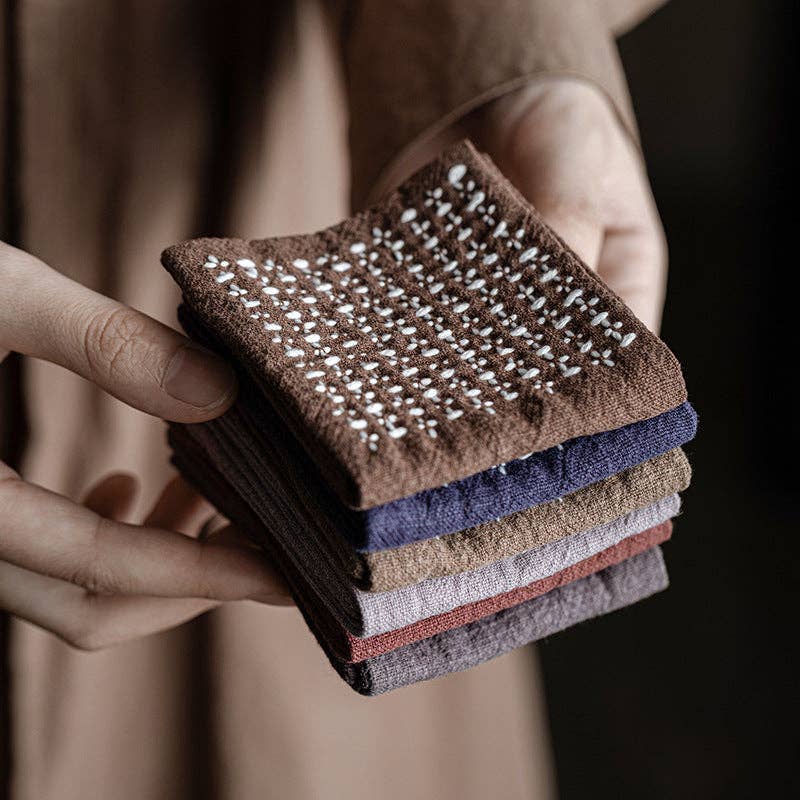 Gohobi Handmade Woven Cotton and Linen Gongfu Tea Towel: Coffee - All Good Things