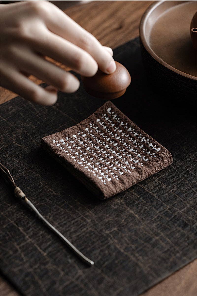 Gohobi Handmade Woven Cotton and Linen Gongfu Tea Towel: Light Green - All Good Things