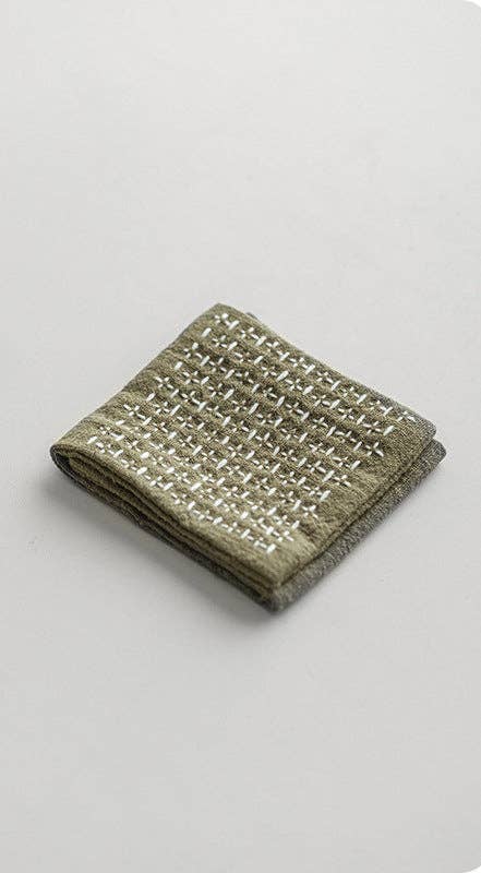 Gohobi Handmade Woven Cotton and Linen Gongfu Tea Towel: Light Green - All Good Things