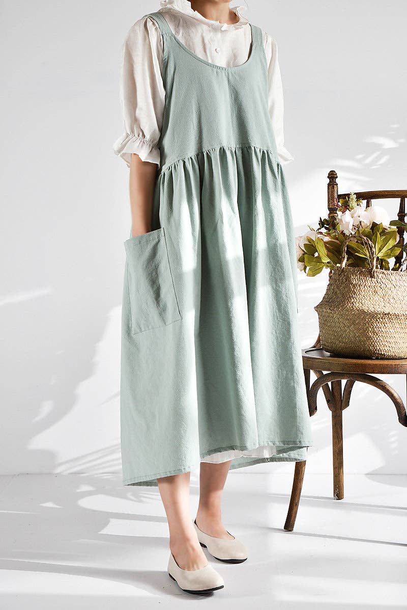 Gohobi Korean Cotton-Linen Artisan Apron: Mint - All Good Things