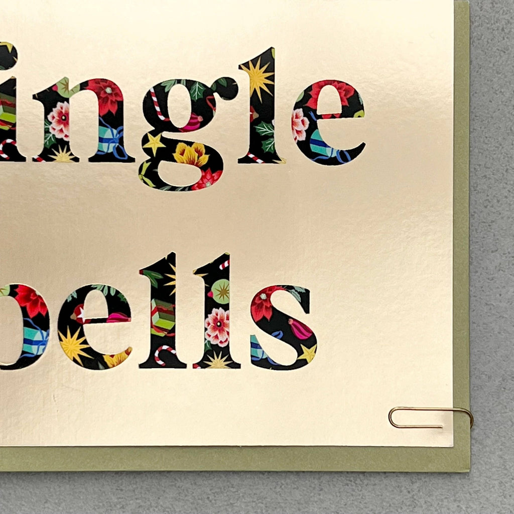 Gold foiled 'Jingle Bells’ Christmas Card - All Good Things