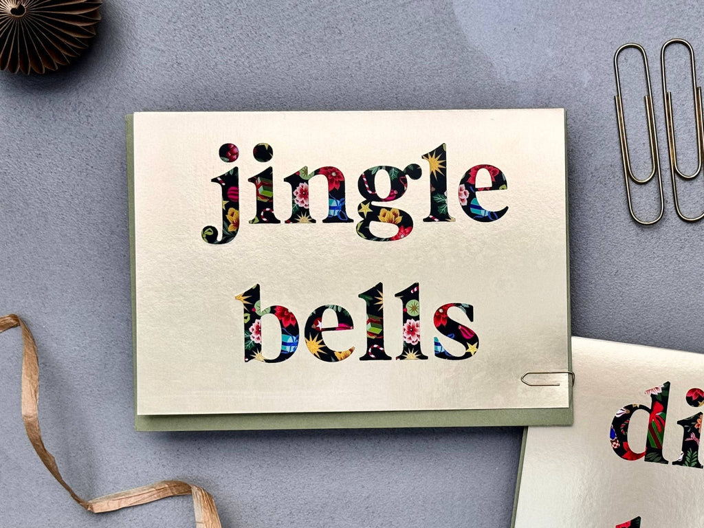 Gold foiled 'Jingle Bells’ Christmas Card - All Good Things