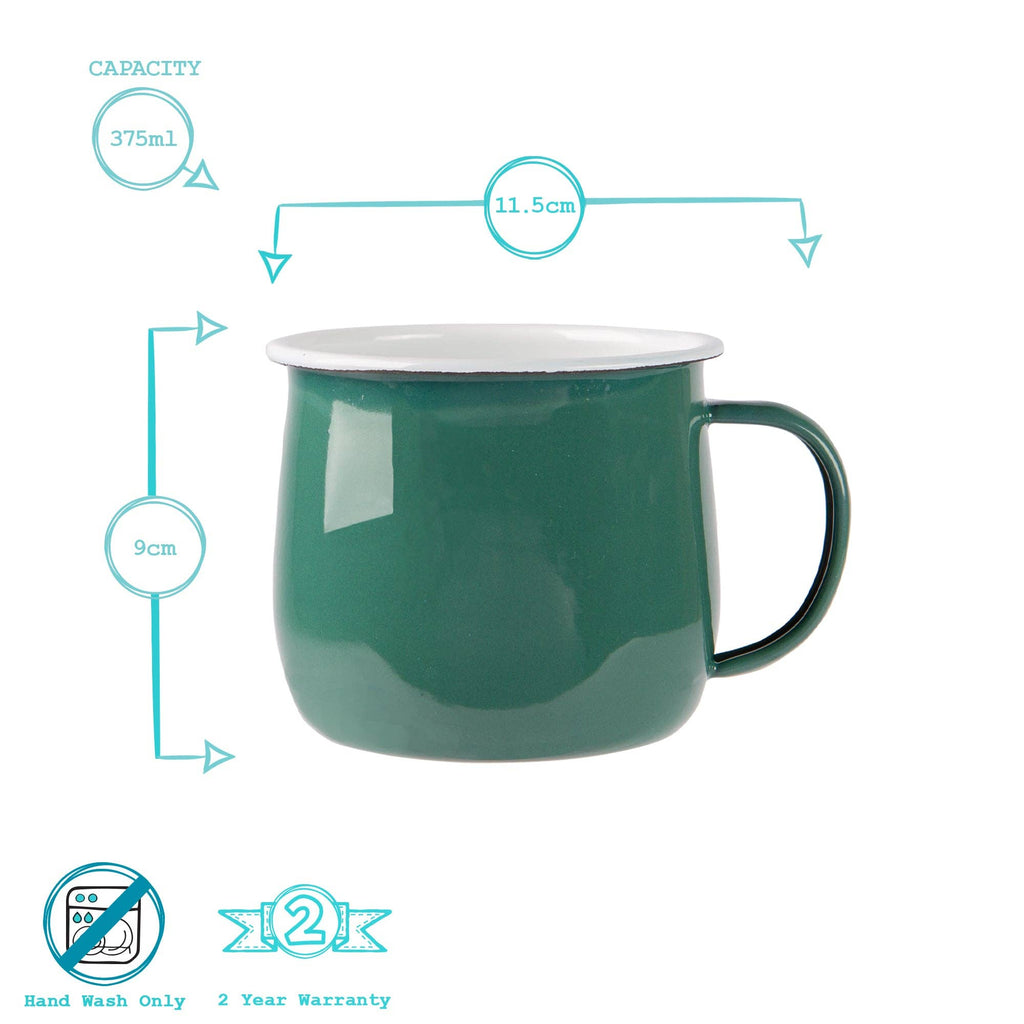 Green Enamel Belly Mug - All Good Things