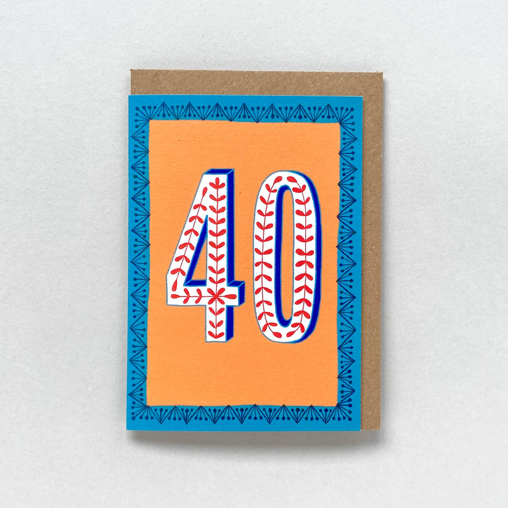 Greetings Card - Happy 40th Birthday Yellow - All Good Things