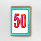 Greetings Card - Happy 50th Birthday - White - All Good Things