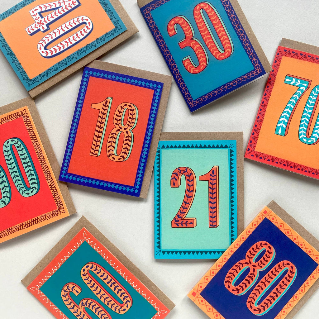 Greetings Card - Happy 60th Birthday - Blue - All Good Things