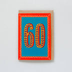 Greetings Card - Happy 60th Birthday - Blue - All Good Things