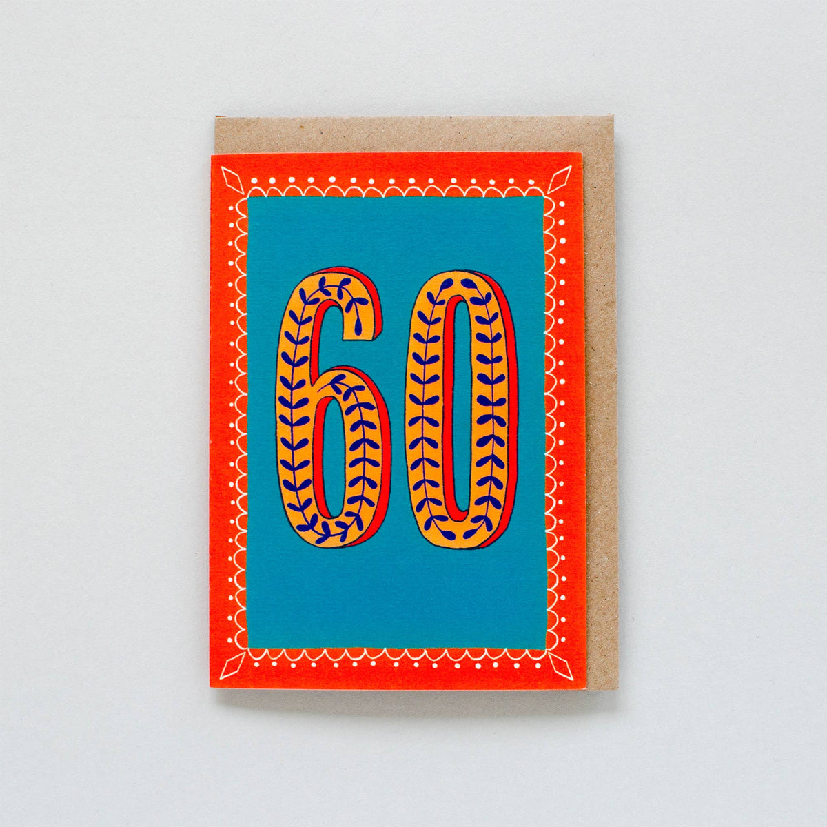 Greetings Card - Happy 60th Birthday - Blue - All Good Things