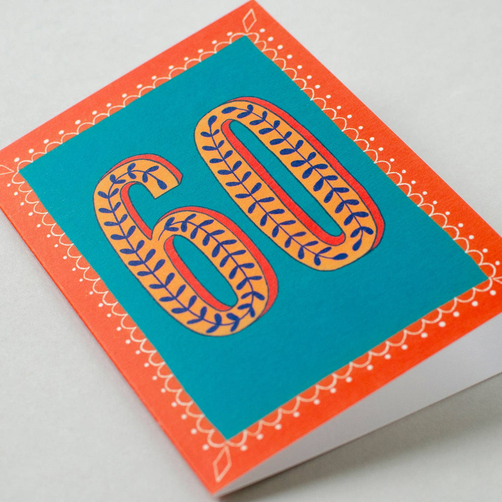 Greetings Card - Happy 60th Birthday - Blue - All Good Things