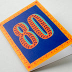Greetings Card - Happy 80th Birthday Blue & Yellow - All Good Things