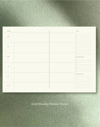 Grid Weekly Planner Notebook - Pale Green - All Good Things