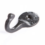 Hammered Round Plate Single Hook - W25mm x H45mm - Black - All Good Things