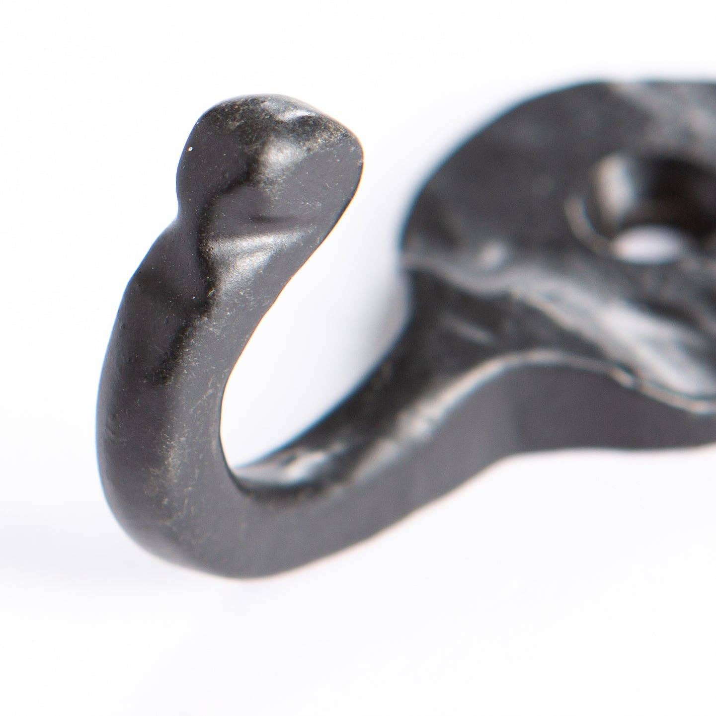 Hammered Round Plate Single Hook - W25mm x H45mm - Black - All Good Things