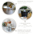 Handmade Galvanized Iron Ice Bucket - 26.5cm - By Rink Drink: Silver - All Good Things