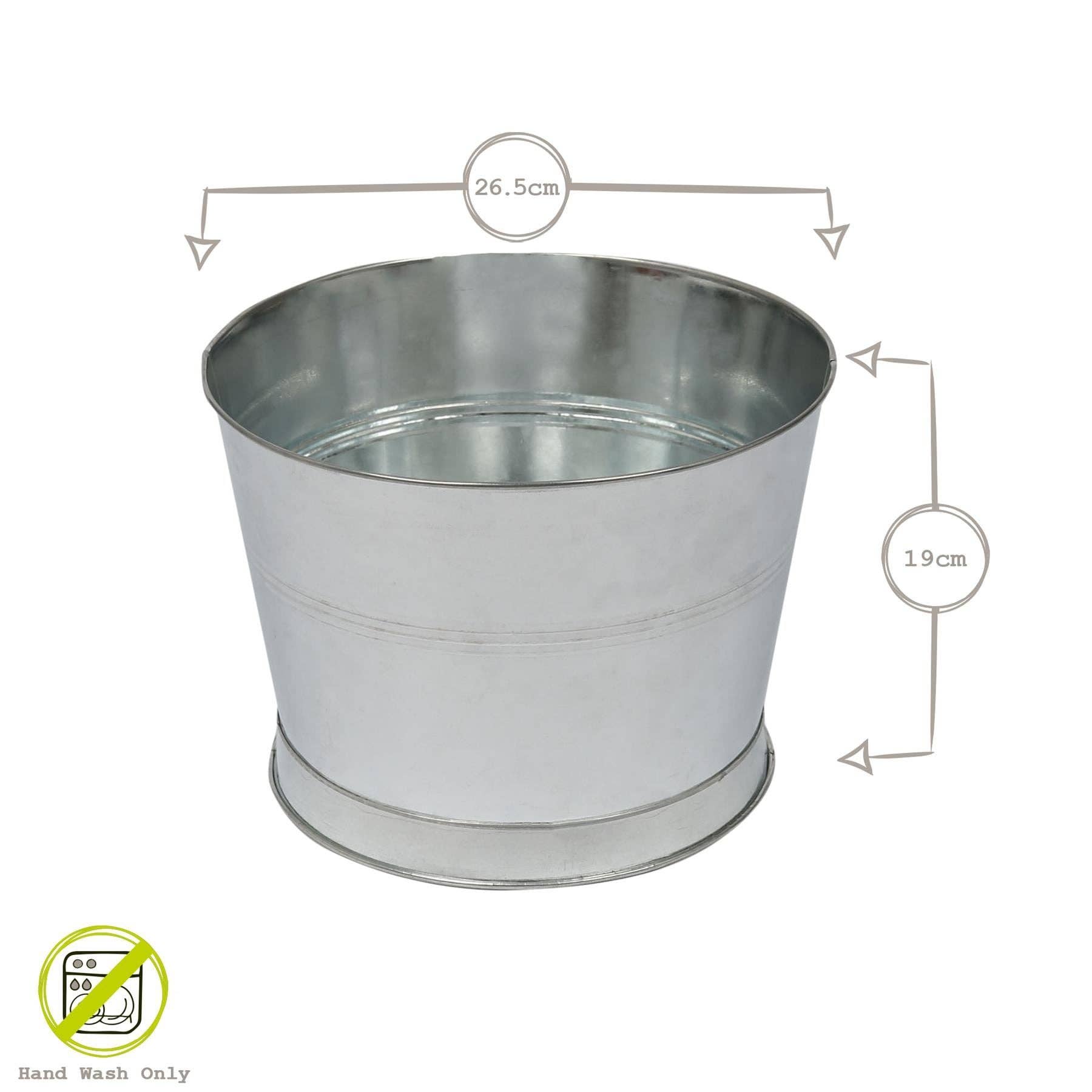 Handmade Galvanized Iron Ice Bucket - 26.5cm - By Rink Drink: Silver - All Good Things